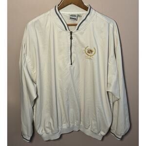Vintage AKWa “Cadillac" 1/4 Zip Pullover Ivory XL Made In USA